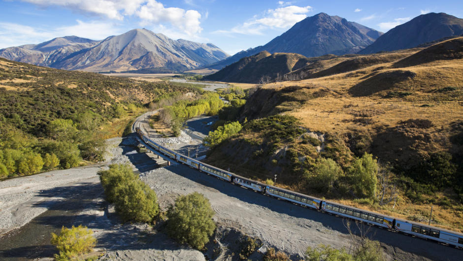A trip on the Tranzalpine train is included on some tours. This is considered to be one of the world’s greatest train journeys, prepare to be blown away by these epic vistas of forests, plains and mountains.