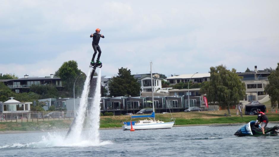 Flyboarding fun with a great view