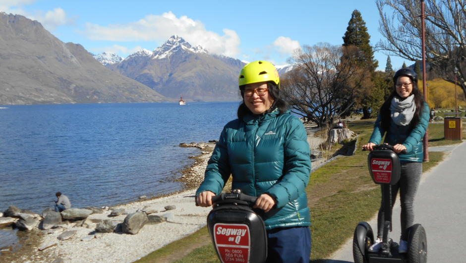 Mother and daughter time on the Segways in Queenstown