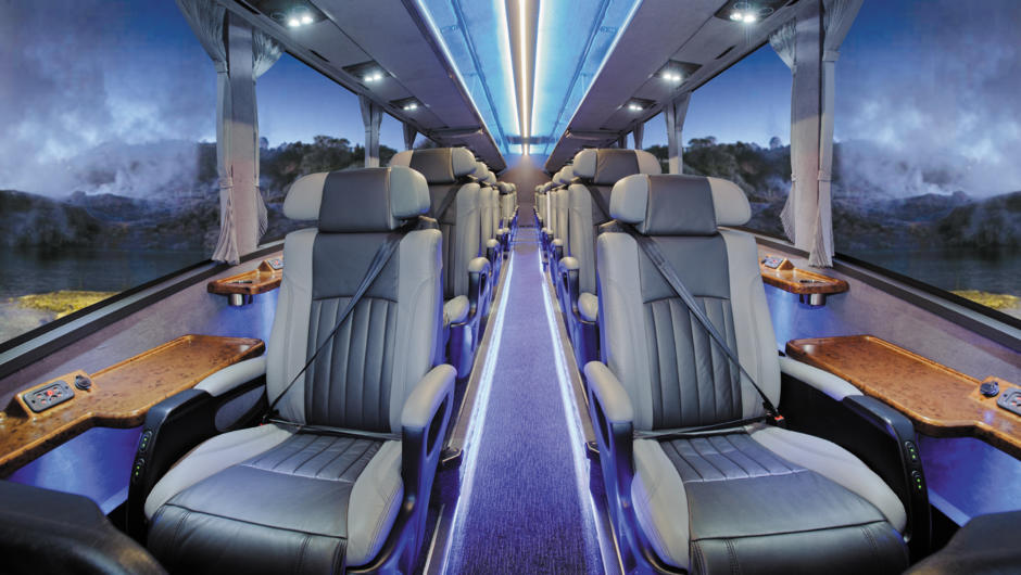 Inside a small group coach - Grand Pacific Tours