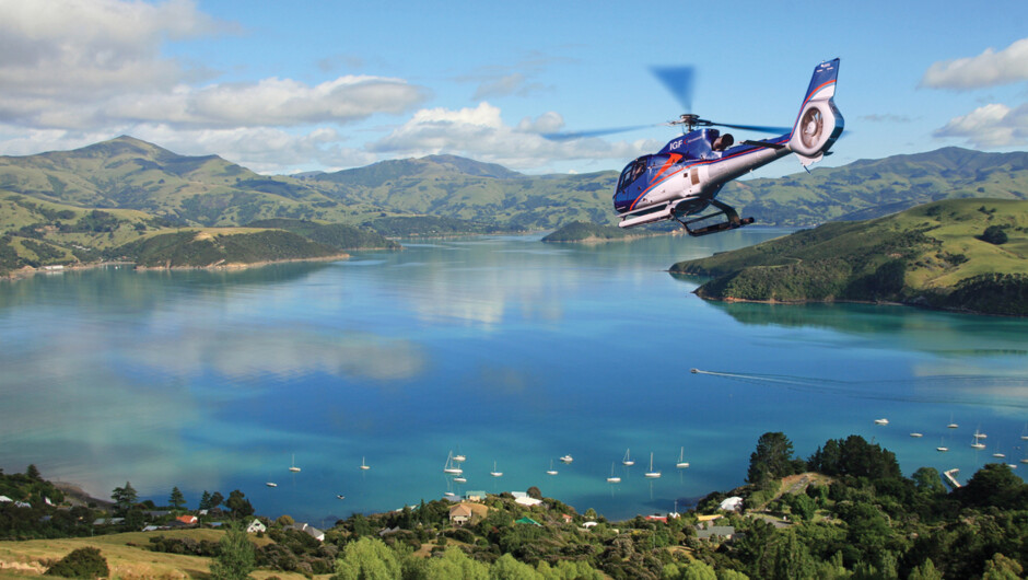 Tales of the Akaroa Harbour told in gin, Akaroa Craft Distillery HeliGin Experience with Garden City Helicopters.