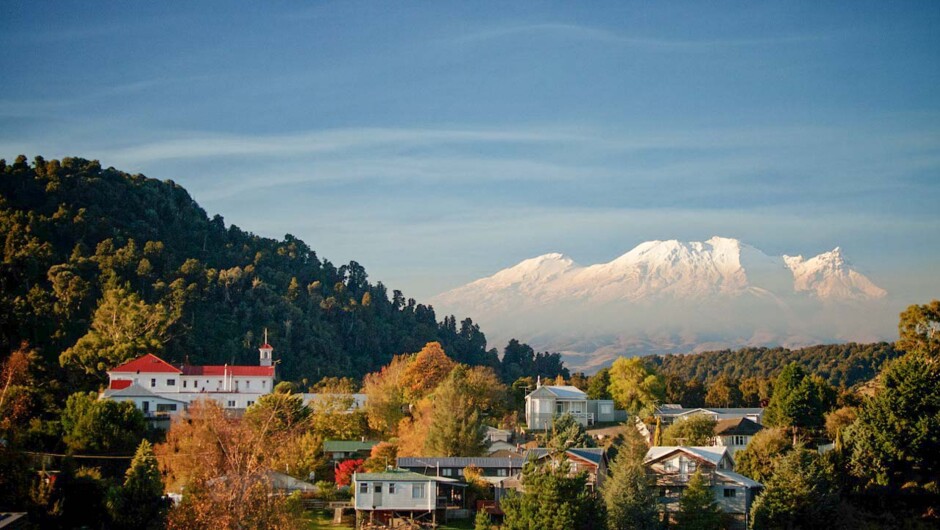 Capture Mount Ruapehu on an autumn day