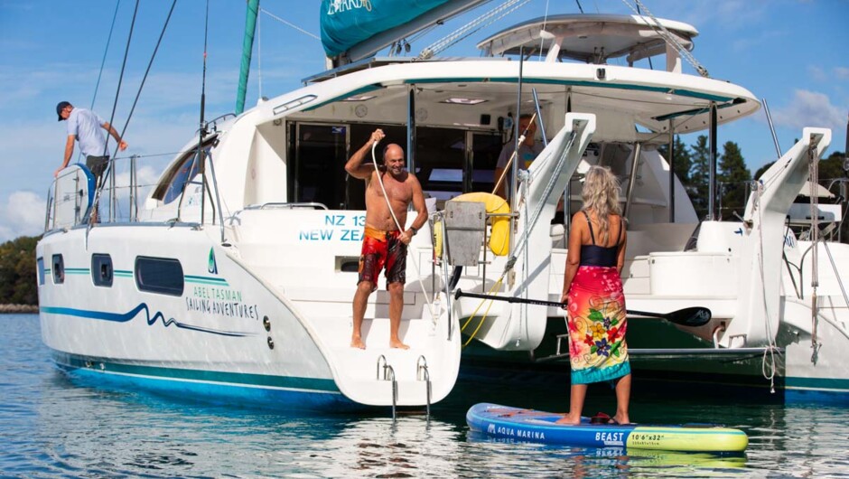 Get on the water paddle boarding, kayaking and access the beaches with the yachts tender.
