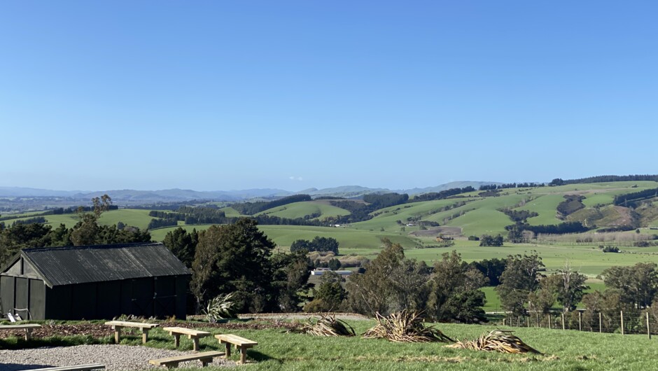 The amazing view from Star Safari, nestled in the beautiful Ponatahi Valley between Carterton and Martinborough and only 90km from central Wellington. We have stunning views and a huge sky.