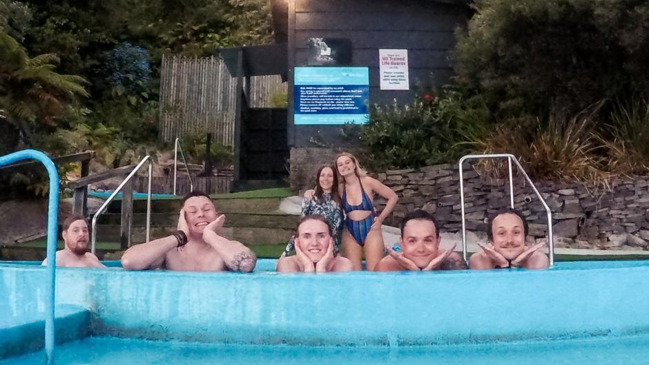 Guests enjoying hot pools
