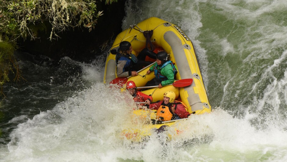 Guests enjoying white water rafting