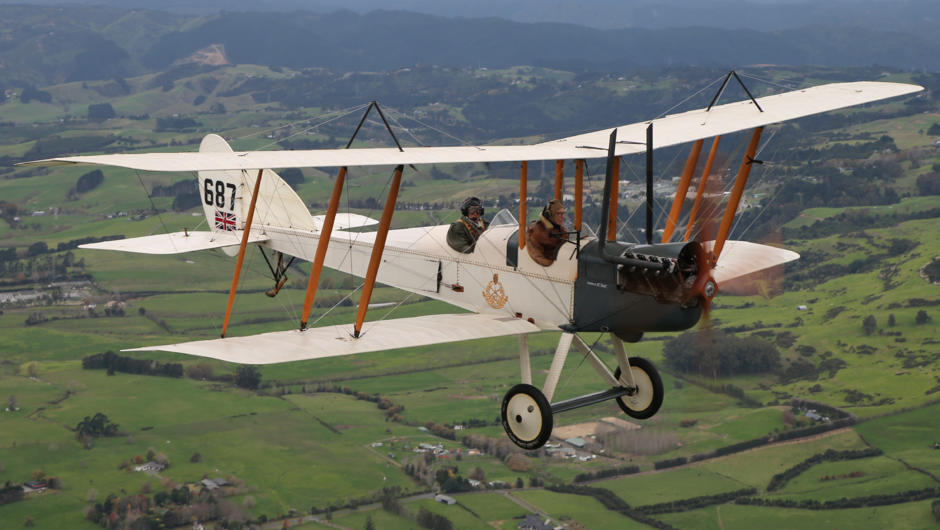 This aircraft is a faithful reproduction of an First World War era Royal Aircraft Factory B.E.2.