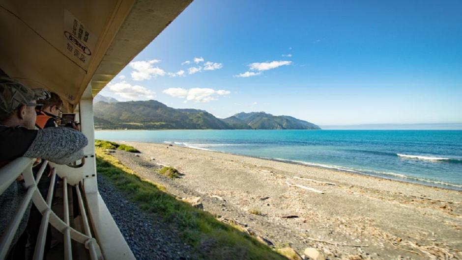 Soak up the coastal views while on the Coastal Pacific scenic train