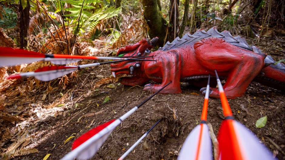 Hunt "wild" dragons with bow and arrow on New Zealand's highest rated archery adventure.