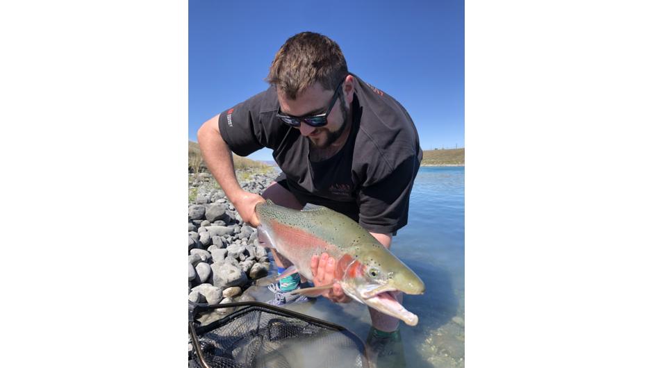 This was Nicks first large rainbow trout and he was definitely very happy with his results.
