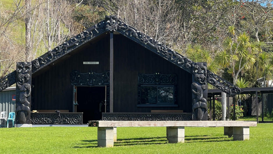 Piritahi wharenui entrance, Waiheke Island