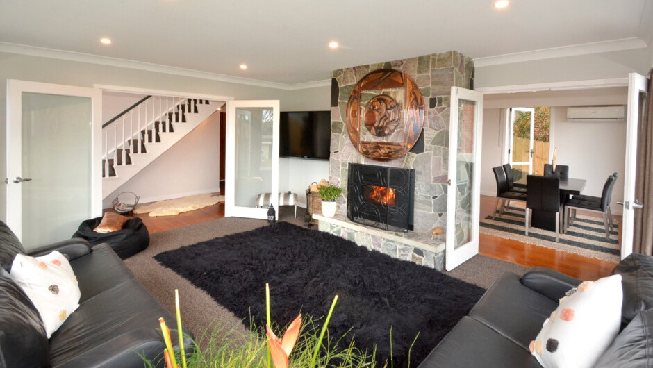 Large comfortable lounge, fantastic woodburner.