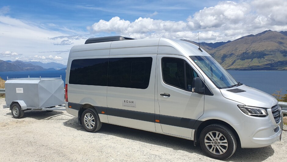 Mercedes Sprinter and Luggage Trailer | Lake Wanaka