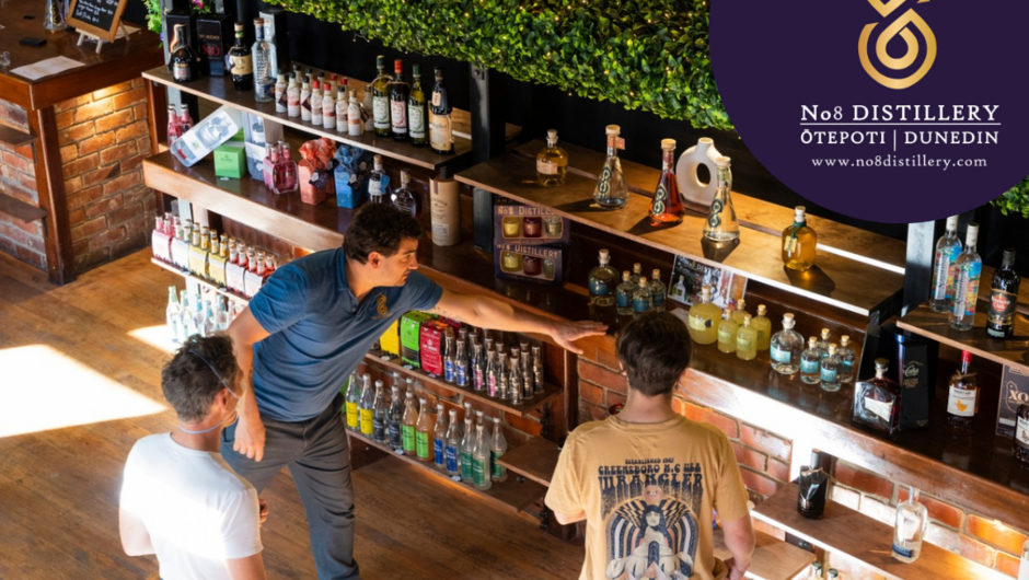 No.8 Distillery - Lift your spirits and discover the 4th generation distiller in making gin, rum & liqueurs in beautiful Otepoti Dunedin. Come and join us, where you will discover the secrets to No.8 artisan spirits, tasting all our gins, absinthe, some l