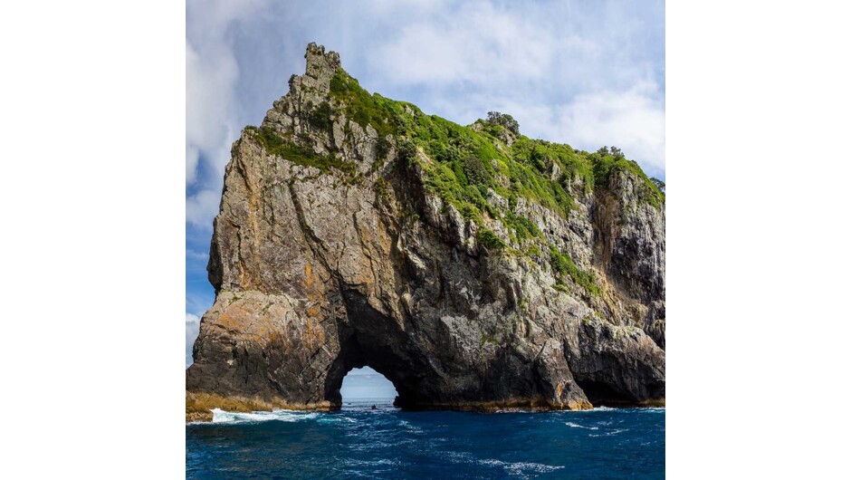 Piercy Island/Motukōkako, or as it is popularly known the ‘Hole in the Rock’