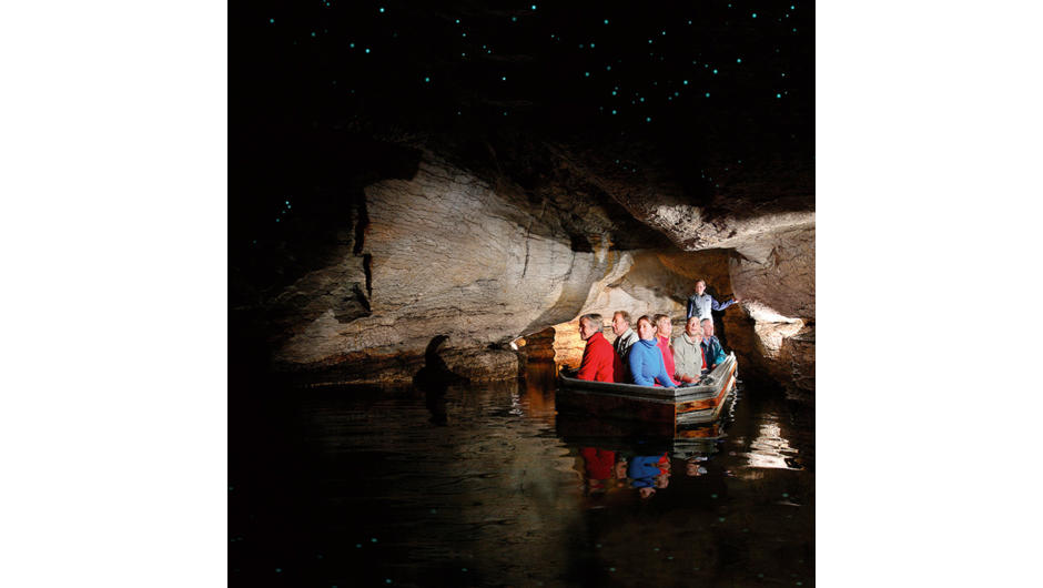 See a magical display of thousands of glowworms as you glide through the darkness in a small boat at Te Anau Glow Worm Caves.