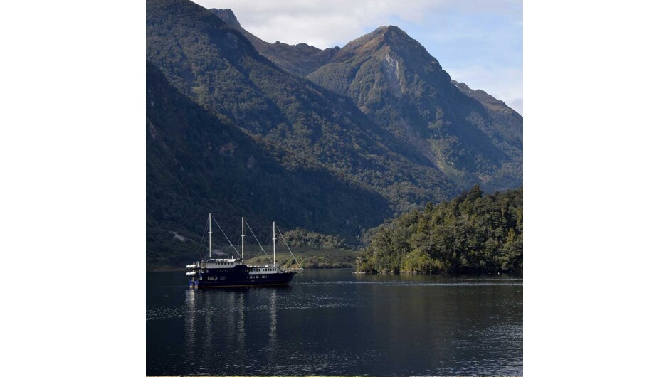 Stay overnight on the Fiordland Navigator in Doubtful Sound. Purpose built for cruising in the fiords, the vessel offers spacious viewing decks, a comfortable dining saloon and an observation lounge.