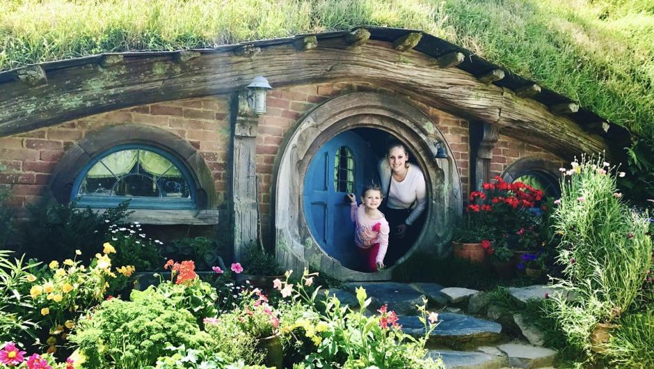 A must-visit Hobbiton with one of our agency owners Desiree Palmer and our little assistant Harper Hendricks.