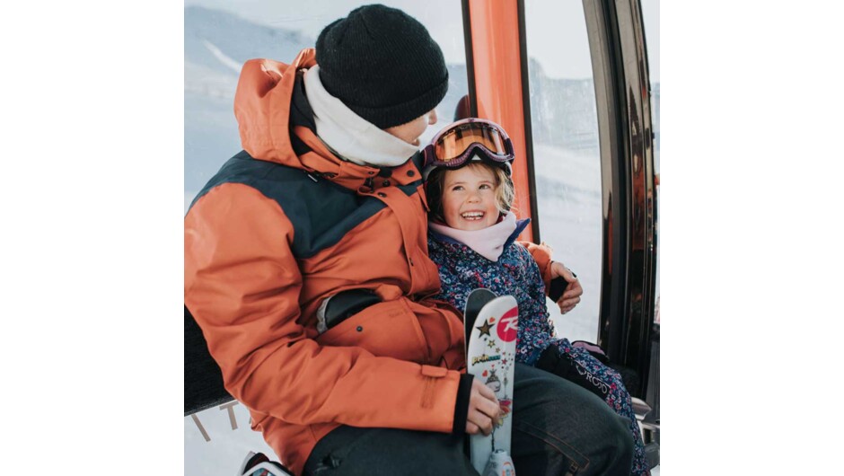 Dad and daughter enjoying Cardrona.