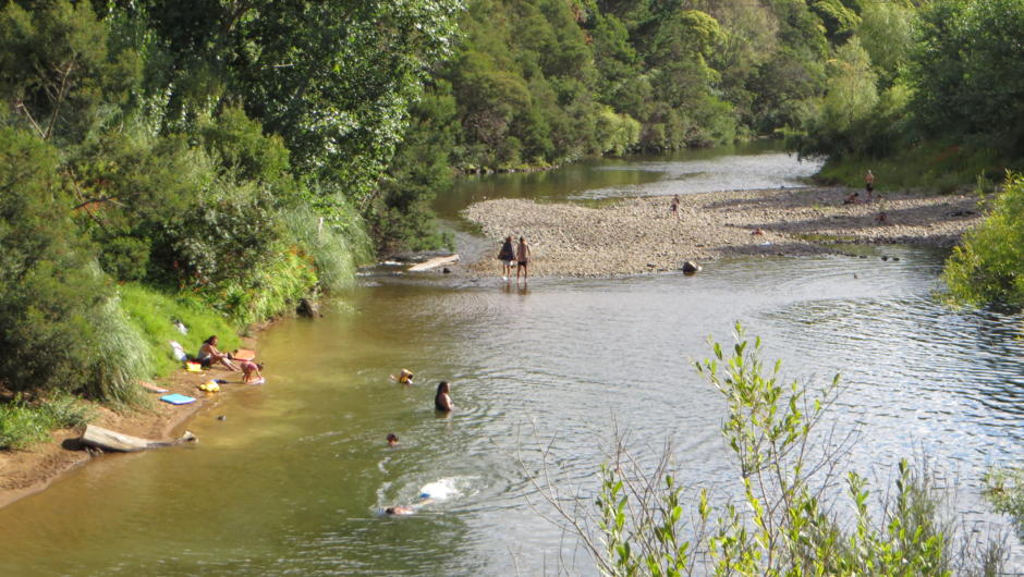 The Waihou river runs all through the Hauraki Trail, in summer some children and adults swim in the river it really has a lovely aptmosphere, its part of the tour many take their time and make sure they have togs for.