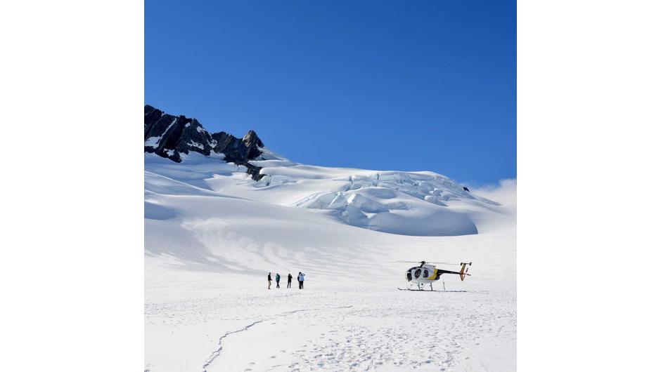 Franz Josef Glacier Guides Helicopter Landing.