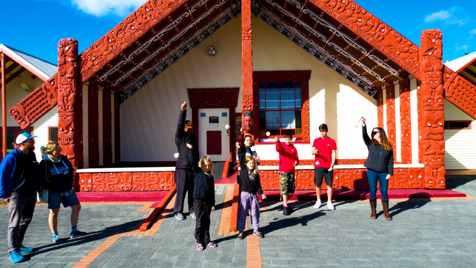 Wahiao Whare Tupuna - ancestral meeting house, a great place to learn how to twirl a Poi.