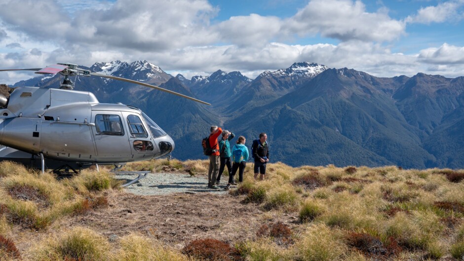 Fly to Mt Luxmore to begin your exclusive walking experience with a local guide.