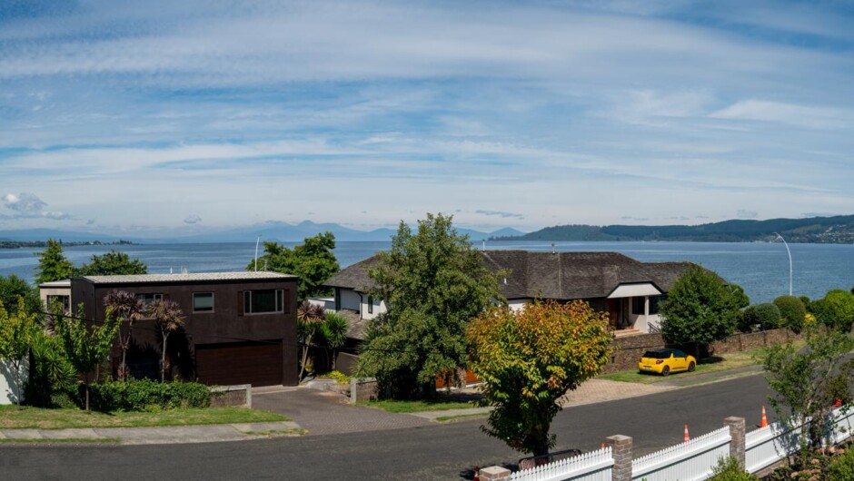 Expansive views to Lake Taupo from the second level of the property