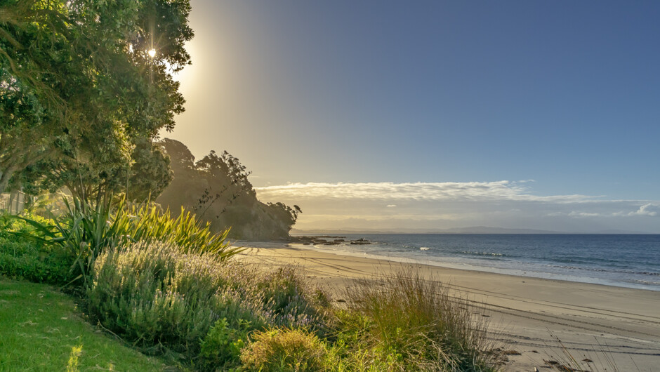 Located half way between Langs Beach and Mangawhai we are lucky enough to enjoy  our very own private white sandy beach.
