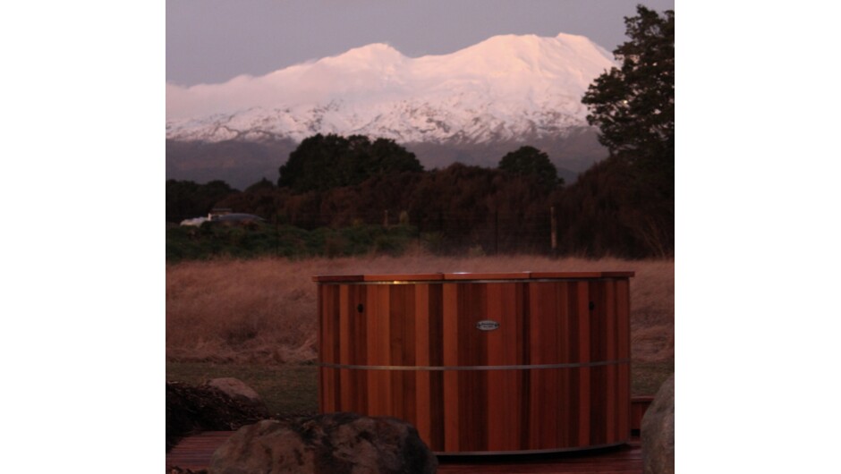 The best hot tub view of mount ruapehu that you will get