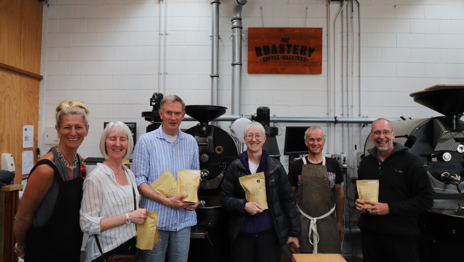 Coffee roasting and tour with Owners Pete Evans and Serena Harper of The Roastery Kāpiti.