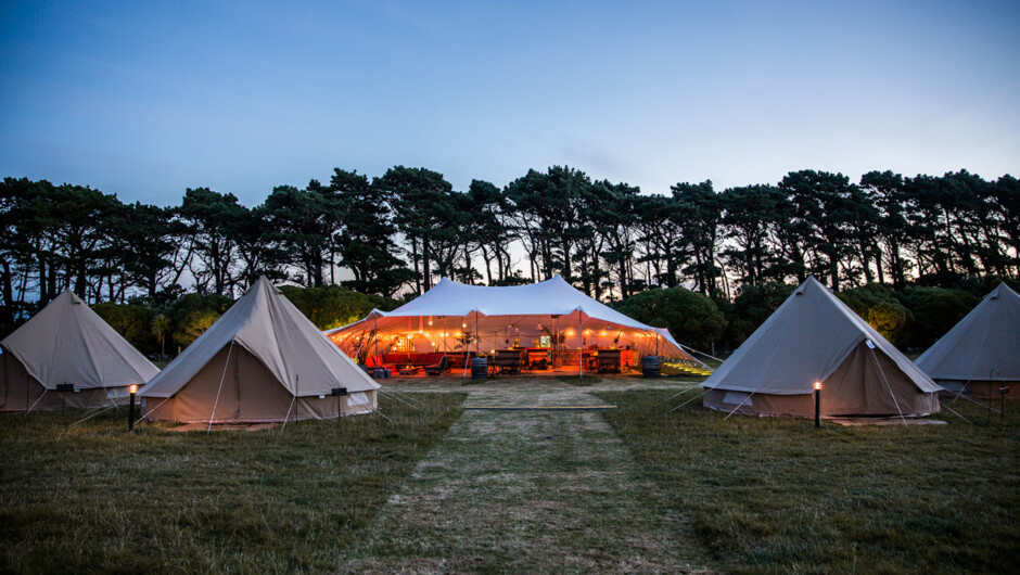 Glamping in the raw beauty in the Wairarapa on the grounds of Wharekauhau Estate. Wildernest will travel anywhere in NZ to set up your pop-up hotel for corporate and private use.