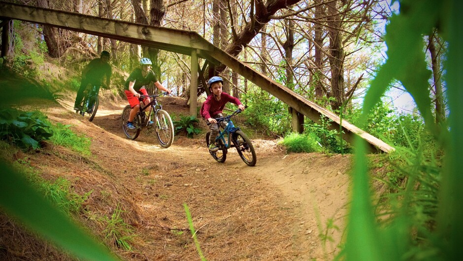 Our trails are super fun and built to shred, the smooth flowing grade 2 lines are fun for the whole crew.