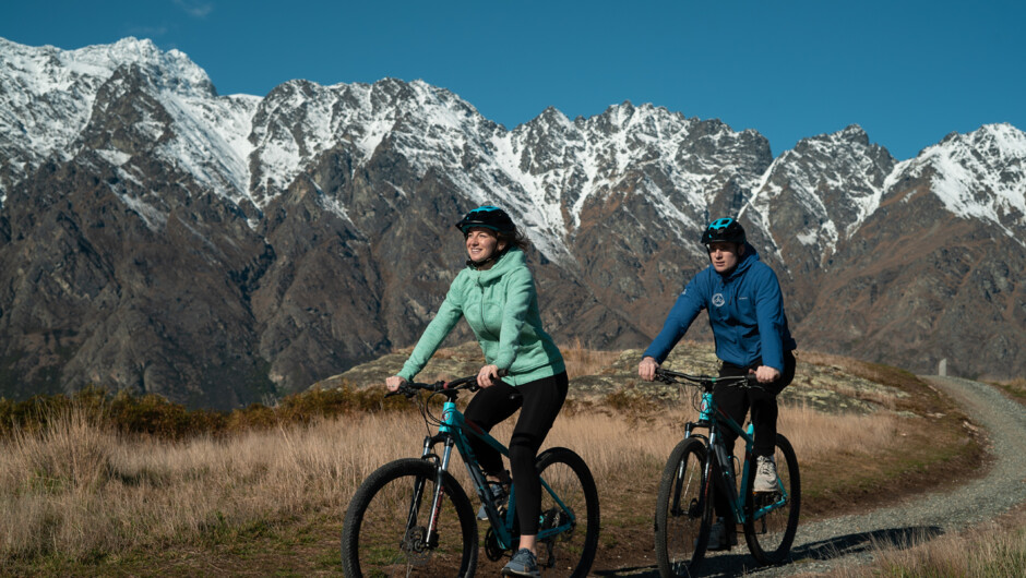 Riding on the Queenstown Trail near Jack's Point.