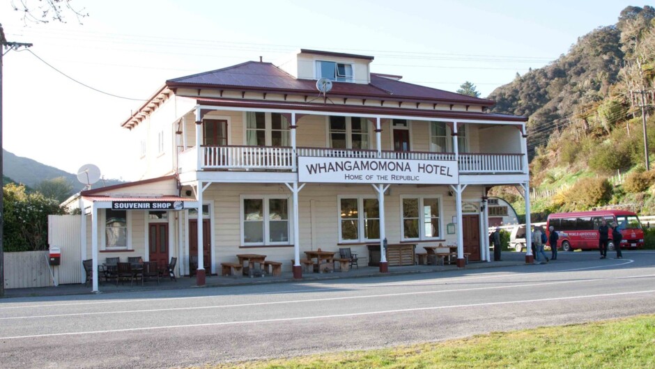 The historic Whangamomona Hotel in the Republic of Whangamomona