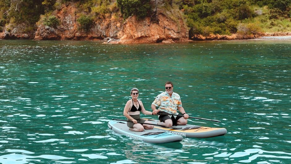 With four paddleboards onboard, there is plenty of fun to be had exploring the coastline.