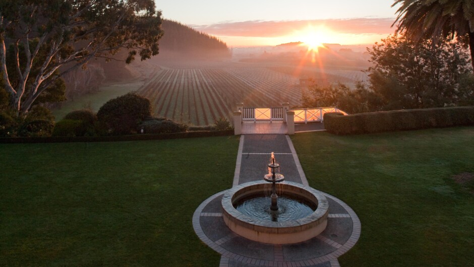 Mission Estate Winery at sunrise