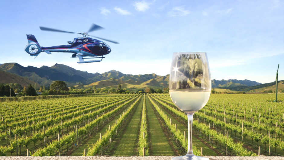 Enjoy a helicopter flight to one of our region’s world-renowned wineries to enjoy beautiful food and award-winning wines in the magnificent locations of North Canterbury.