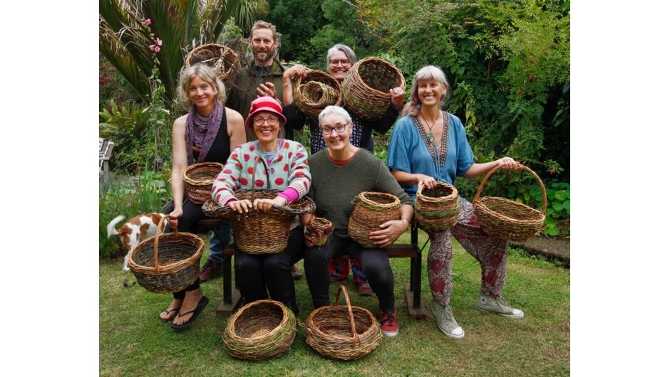 Weave your own Wild Baskets from found and foraged materials in Golden Bay, tutor Anita Peters