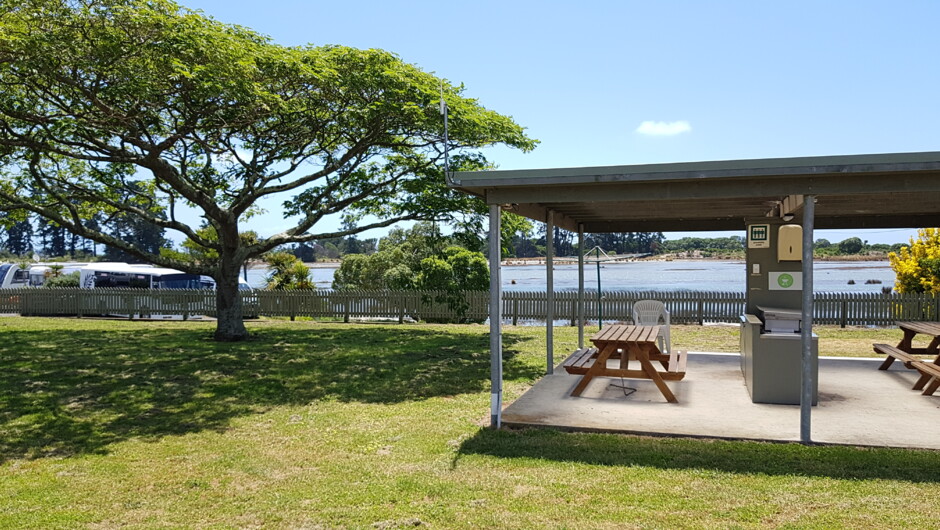 BBQ area overlooking the inlet