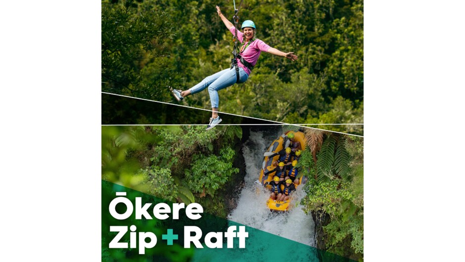 The Ultimate combo in Rotorua, First Zipline over the waterfalls, then raft it.