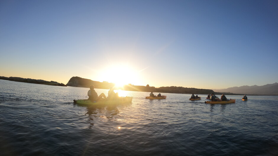 Sunset kayaking Kaikoura.