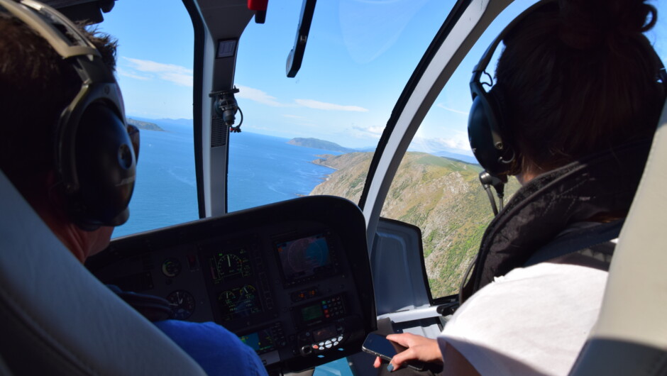 Take is the stunning views of the Wellington region by helicopter.