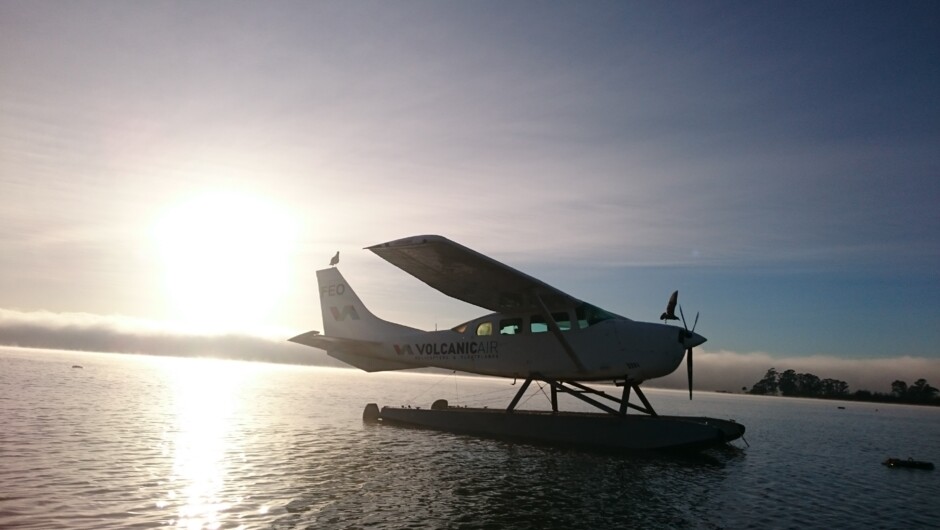 Cessna Floatplane at the lakefront .