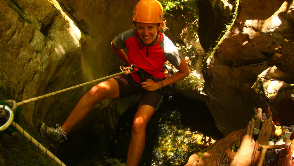 Become an abseiling pro throughout your trip in Blue Creek
