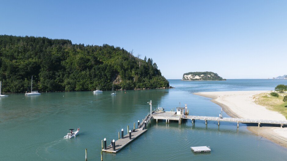 Departure spot from the Whangamata wharf .