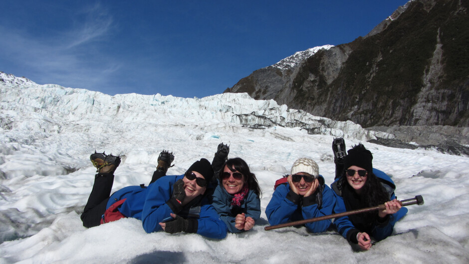 "Chilling out" on Franz Josef glacier!