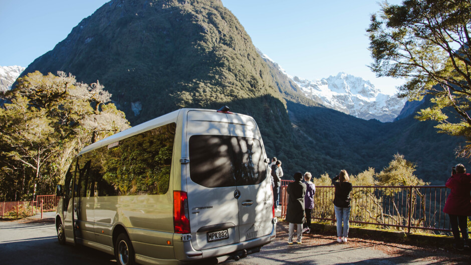 Scenic stops on the Milford Road with Altitude Tours