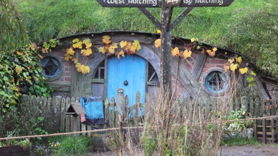 On a visit to Hobbiton.  Walking through the rolling green hills of the Shire and peeking inside the cozy hobbit holes at Hobbiton Movie Set brings J.R.R. Tolkien's Middle-earth to life and immerses visitors in the fantastical world of the Lord of the Rin