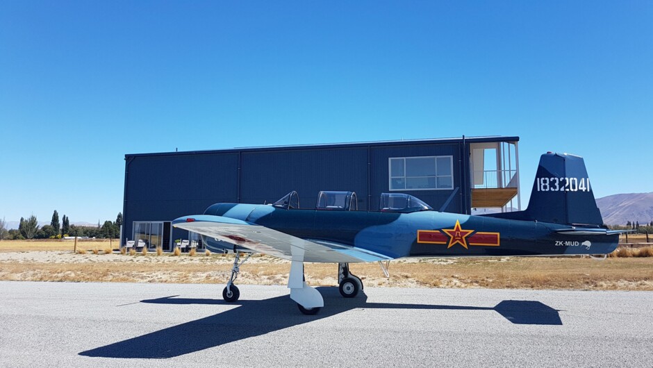 Nanchang Cj6. Owner's plane parked outside lodge